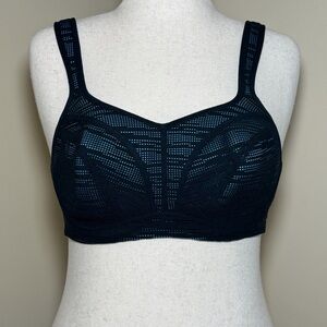 Panache Sport Underwire Sports Bra High Impact UK 34DD Black Blue
